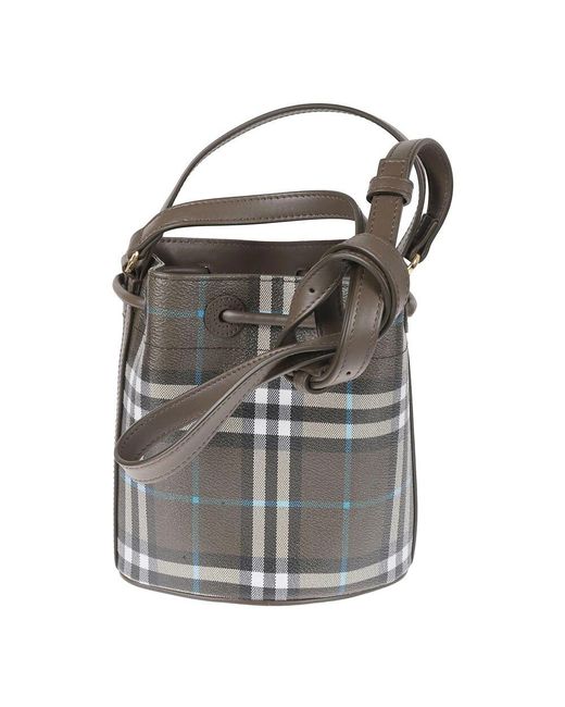 Burberry Gray Kordel Eimer Tasche