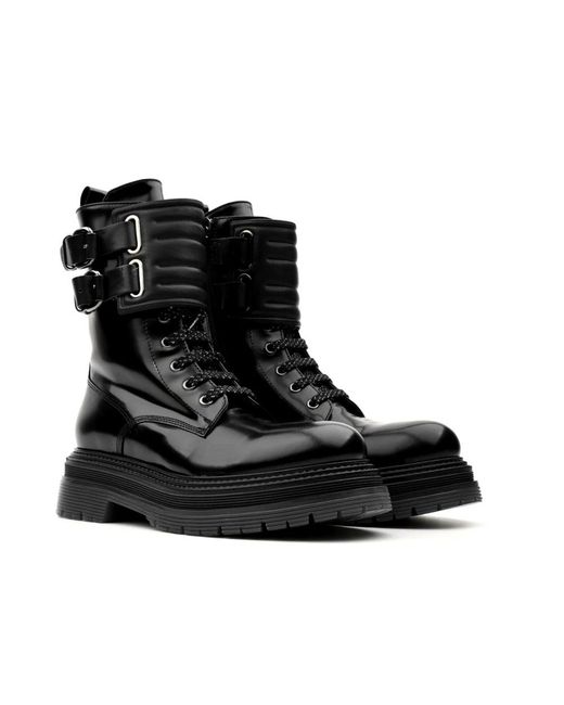 Laura Bellariva Black Lace-Up Boots