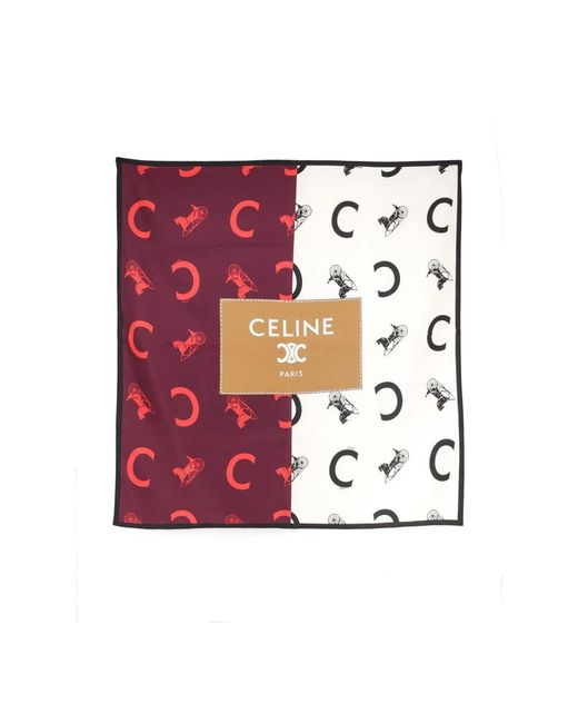 Céline Red Silk Scarves