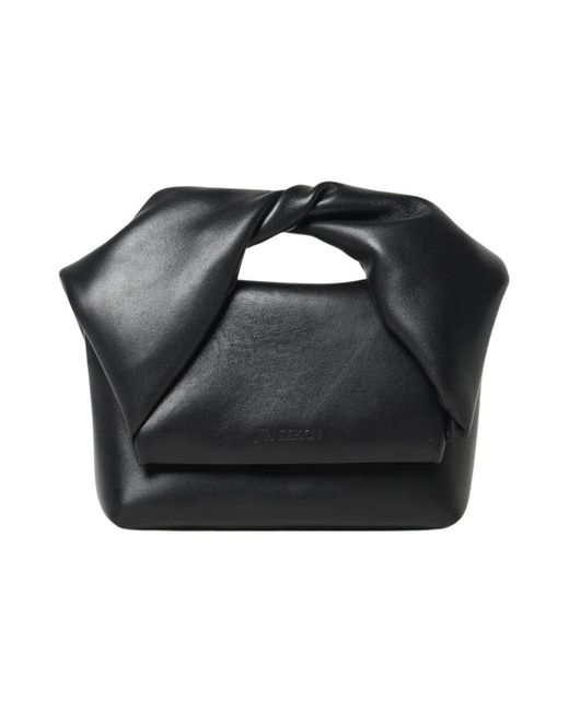 J.W. Anderson Black Schwarze Leder Mini Clutch Tasche