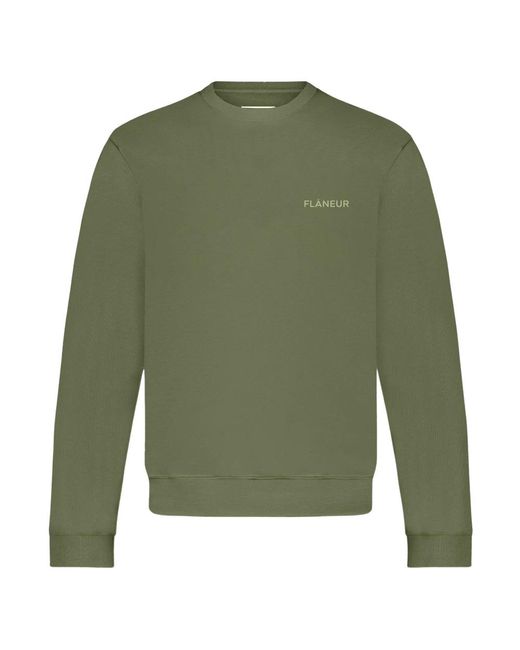 flâneur Tonal Logo Sweater in het Green voor heren