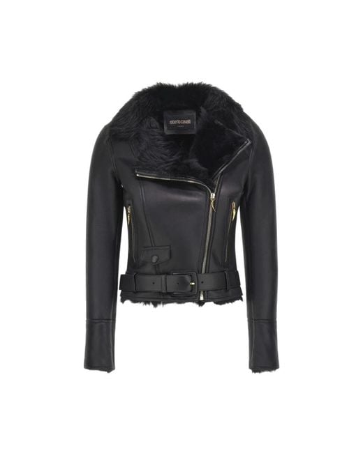 Roberto Cavalli Black Leather Jackets
