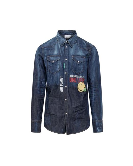 DSquared² Overhemden ,Blauw ,Denim Denim Overhemd in het Blue voor heren