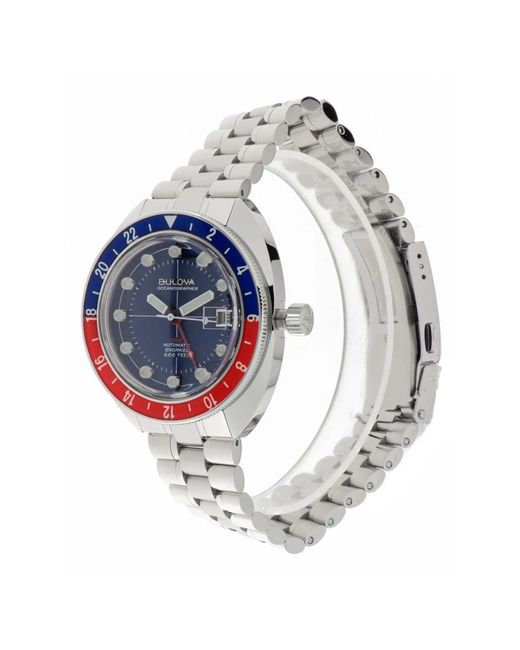 Bulova Metallic Oceanographer gmt automatik stahl uhr