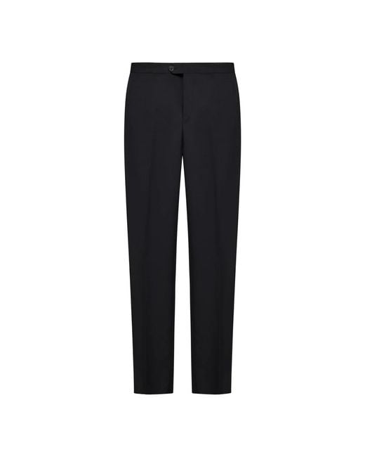 Franzese Collection Zwarte Zijden Tailleband Op Maat Gemaakte Broek in het Black voor heren