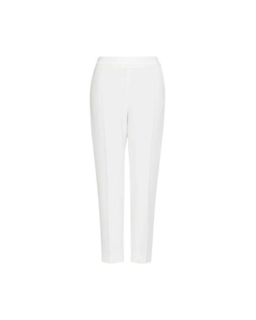Max Mara Broeken ,Wit ,Witte Zijden Geplooide Broek in het White