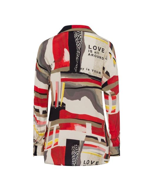 Tuzzi Red Urban Softness Lange Bluse Mit Buntem Allovermuster