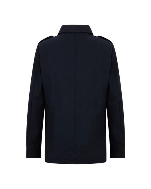 Double-Breasted Coats Herno de hombre de color Blue