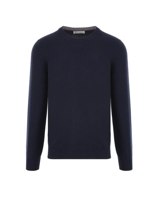 Brunello Cucinelli Truien & Vesten ,Blauw ,Kasjmier Maglia in het Blue voor heren