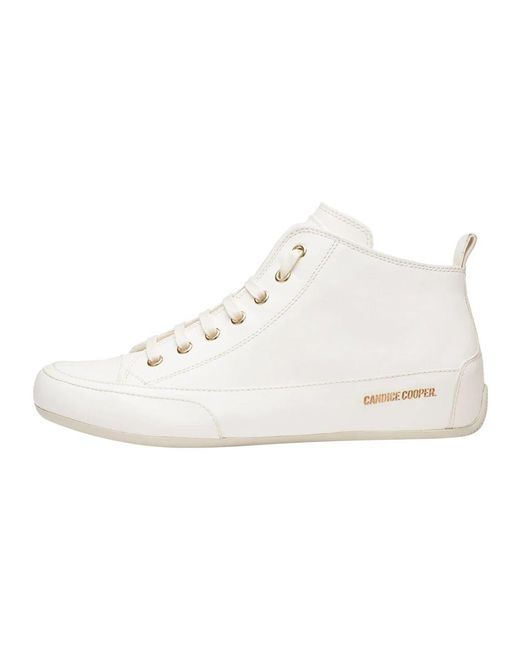 Candice Cooper White Weiße leder-mid-top-sneakers