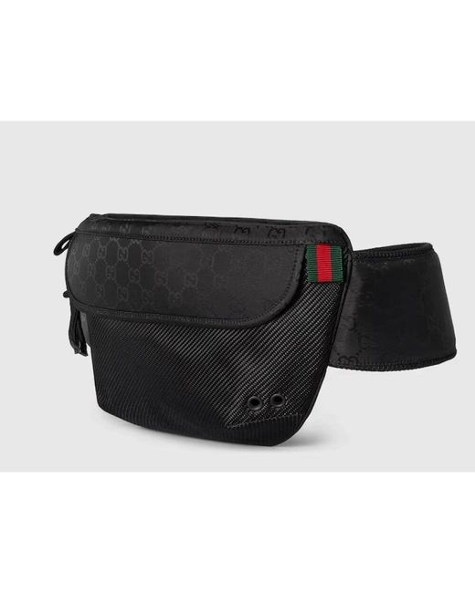 Gucci Black Schwarze Gürteltasche Mit Web-Detailing