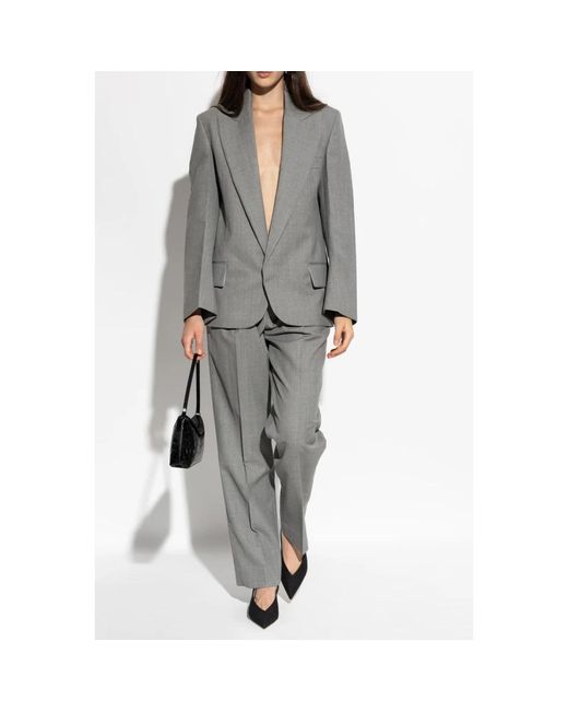 Victoria Beckham Straight Trousers in het Gray