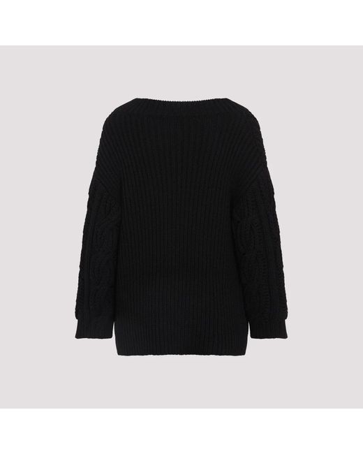 Valentino Garavani Black Round-Neck Knitwear