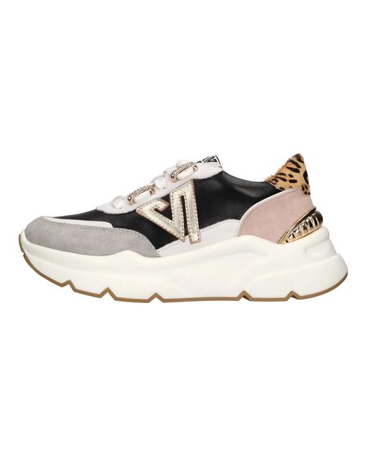 Emanuélle Vee Schoenen ,Veelkleurig ,Leer Sneakers Multi Colour in het Multicolor
