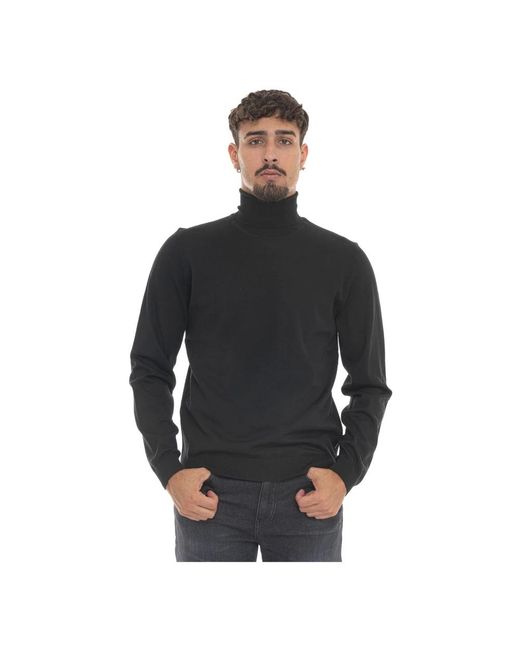 Boss Turtleneck Pullover Met Logo in het Black voor heren
