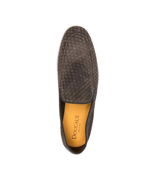 Doucal's Schoenen ,Bruin ,Suède Bruine Geweven Suède Loafers in het Brown voor heren