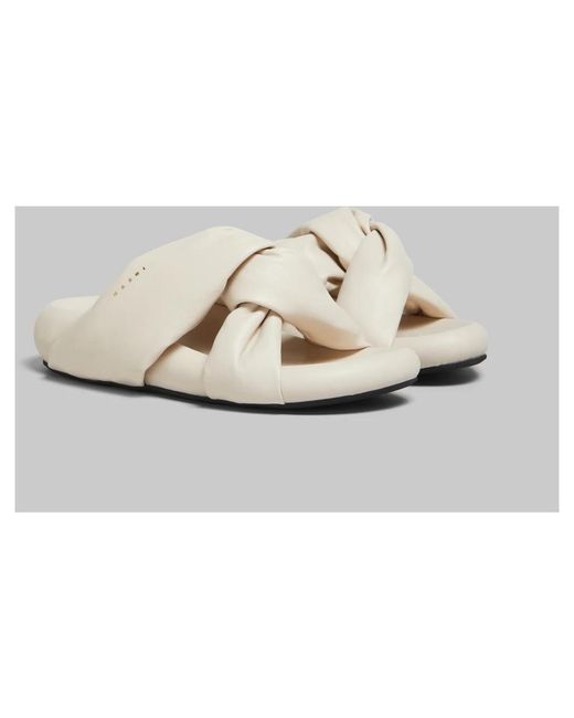 Marni Schoenen ,Leer Bubble Sandaal in het White