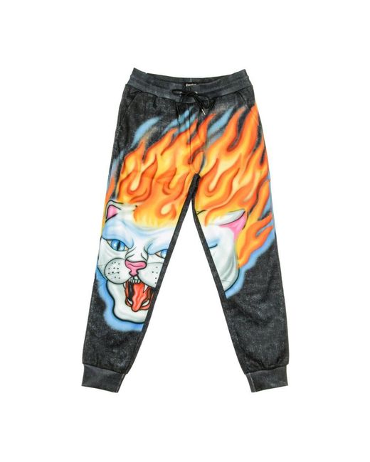 RIPNDIP Schwarze Herren Trainingshose in Orange für Herren