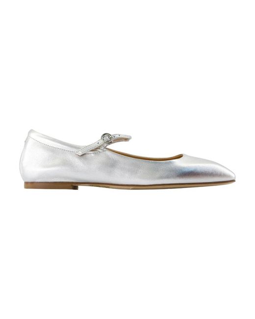Aeyde White Uma Ballerinas