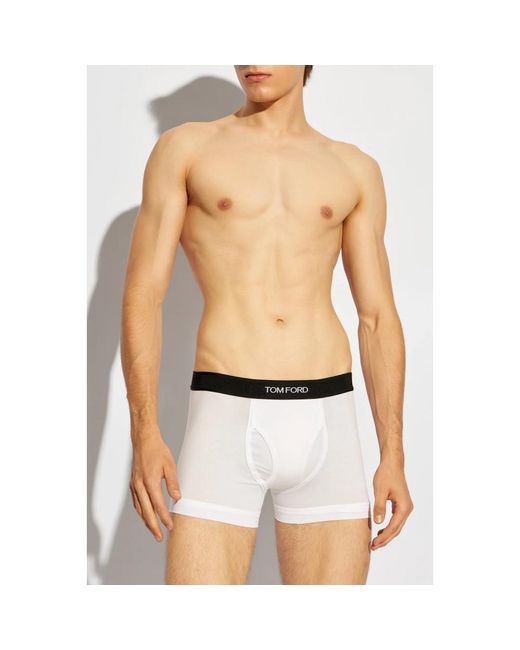 Tom Ford Ondergoed ,Wit ,Katoen Set Van Twee Logo Tailleband Stretched Slips in het White voor heren