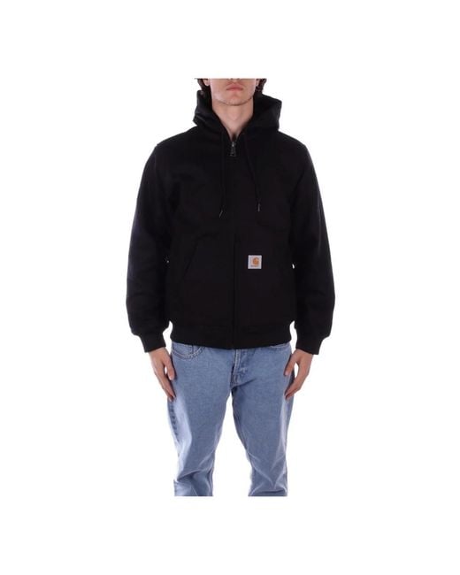 Carhartt Kapuzenlogo-reißverschlussmantel in Black für Herren