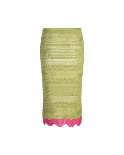 Roberto Cavalli Green Midi Skirts