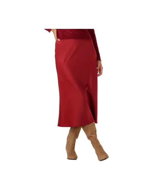 Y.A.S Y.A. ,Rokken ,Rood ,Polyester Rode Midi Rok Voor Stijlvolle Seizoenen in het Red