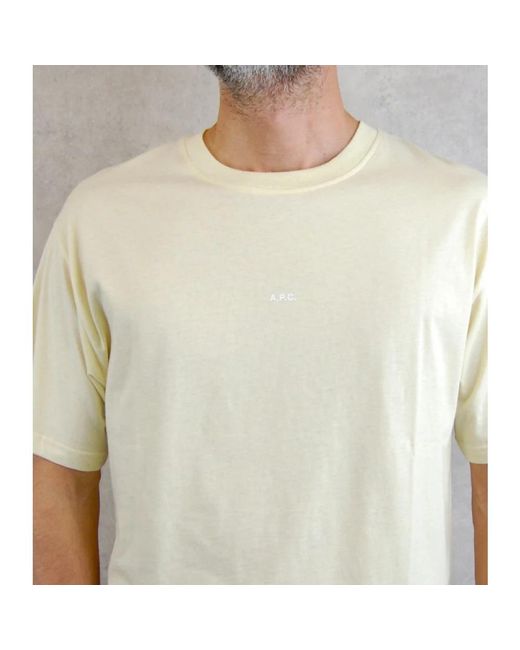 A.P.C. Gele T-Shirt Met Korte Mouwen in het Gray voor heren