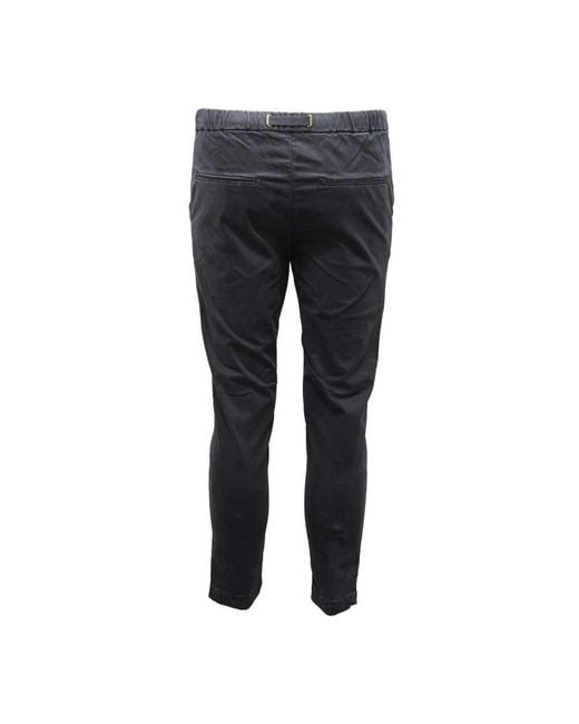 White Sand Black Slim-Fit Trousers