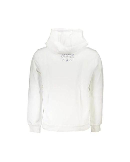 HUGO Weiße Baumwoll Herren Sweatshirt Mit Iconic Logo in White für Herren
