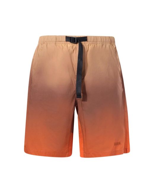 Shorts camo con logo ricamato di MSGM in Orange da Uomo