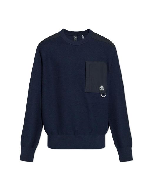 Moose Knuckles Blue Round-Neck Knitwear for men