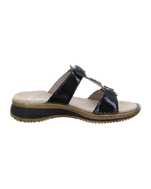 Ara Schoenen ,Zwart ,Leer Flat Sandalen in het Black