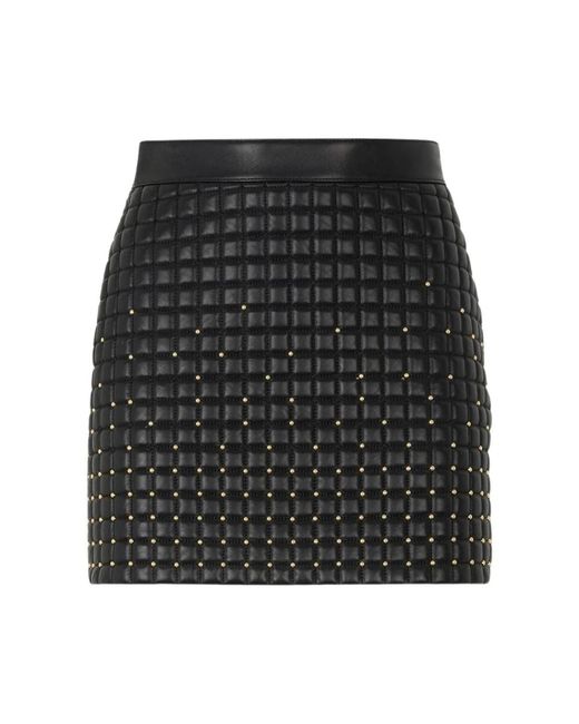 Roberto Cavalli Rokken ,Zwart ,Studded Leather Miniskirt in het Black