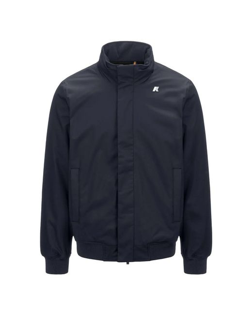 K-Way Jassen ,Blauw ,Amaury Twill Marmotta Jas in het Blue voor heren