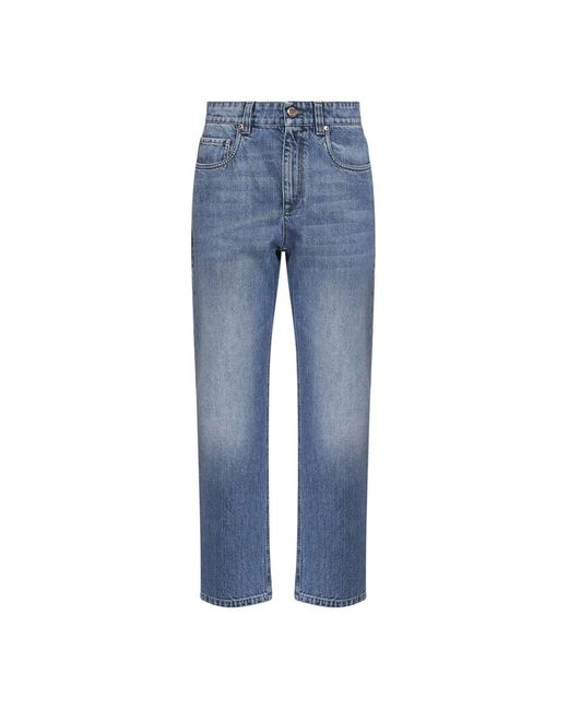 Brunello Cucinelli Blue Straight Fit Jeans