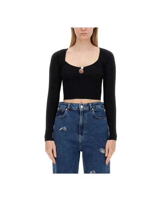 Moschino Black Long Sleeve Tops