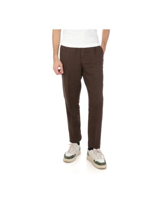 Altea Brown Straight Trousers for men