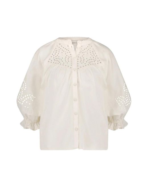 FABIENNE CHAPOT White Bluse mit rüschenkragen