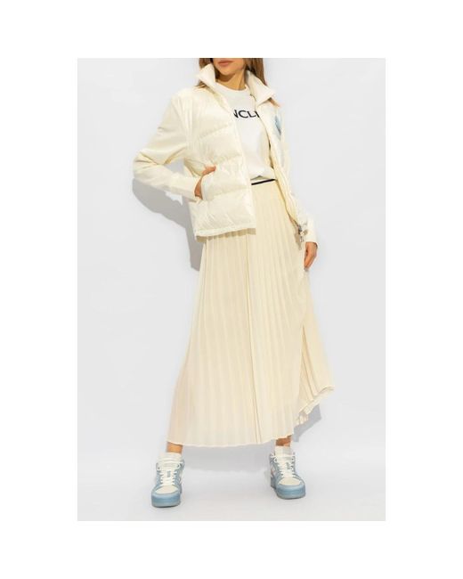 Moncler Rokken ,Polyester Gonna Pleated Skirt in het Natural