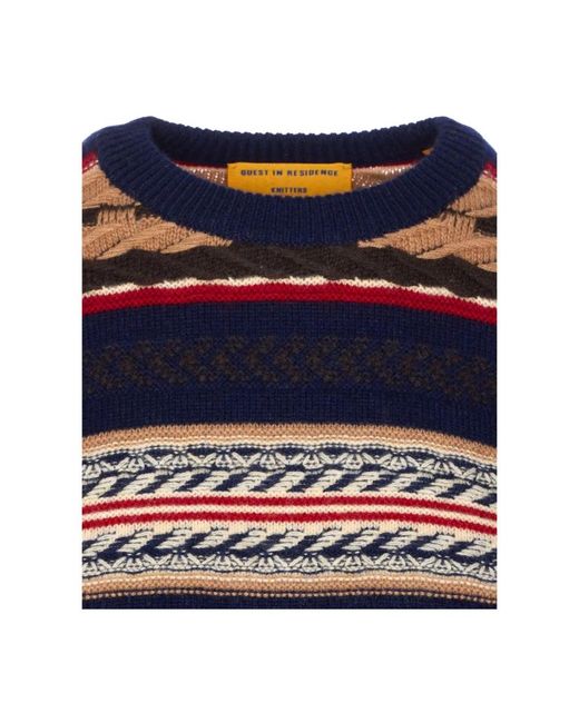 Guest In Residence Blue Round-Neck Knitwear