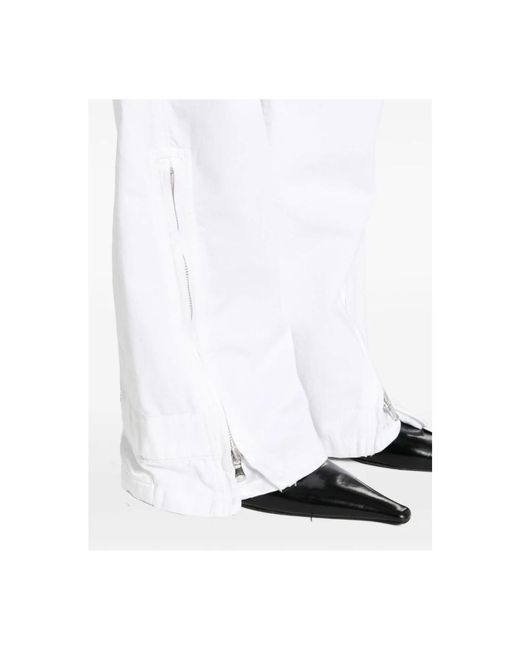 Blumarine White Wide Trousers
