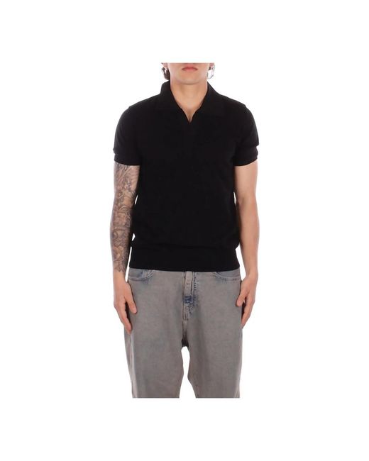 Alpha Studio Black Polo Shirts for men