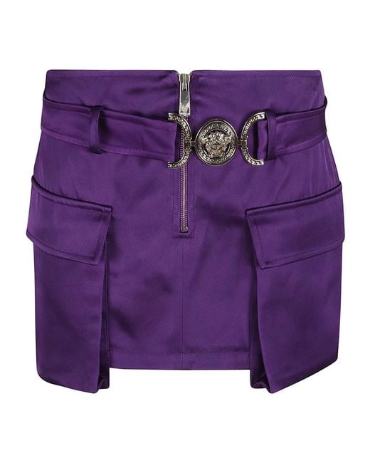 Versace Purple Short Skirts