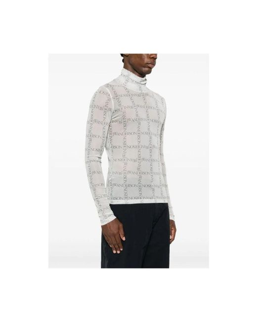 J.W. Anderson Mesh Logo Print Pullover in White für Herren