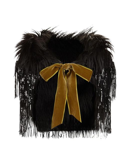 Nina Ricci Faux Fur Shearling Jassen in het Black