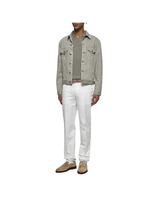 Brunello Cucinelli Gray Denim Jackets for men