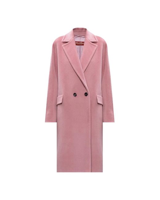 Max Mara Pink Double-Breasted Coats