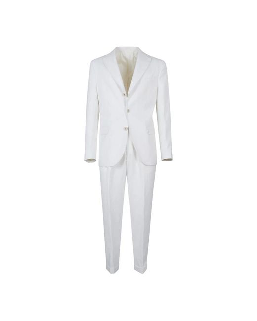 Eleventy White Single Breasted Suits for men
