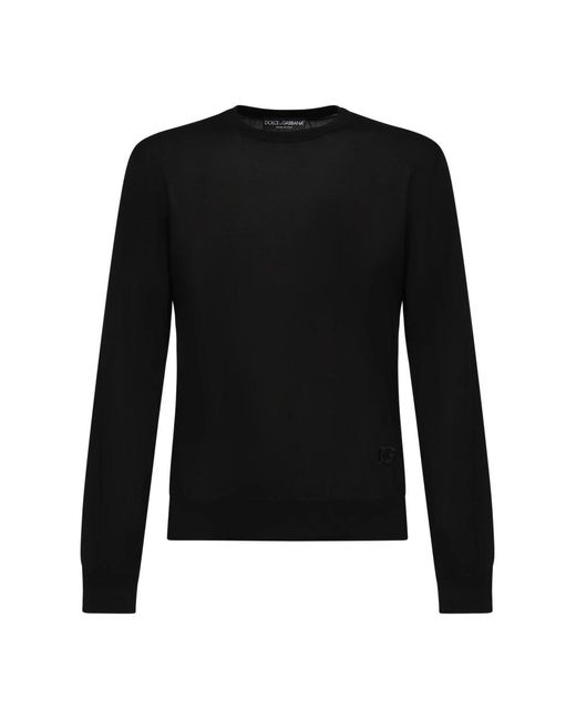 Dolce & Gabbana Black Round-Neck Knitwear for men